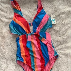 Cut-Out Plunge One Piece Women’s Swimsuit